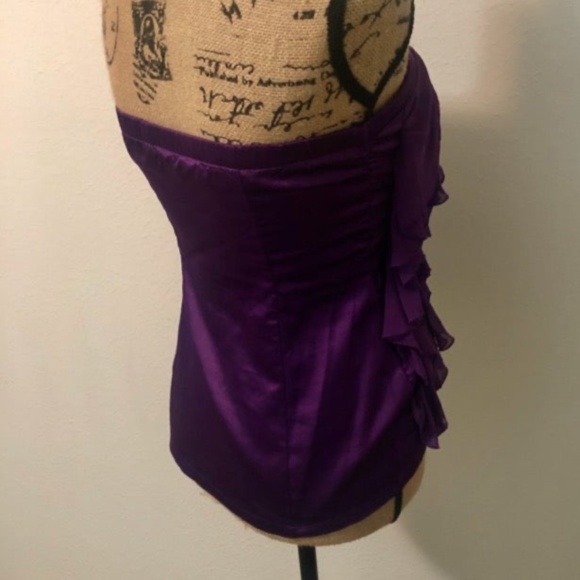 Purple Ruffle Strapless Top - Picture 3 of 5
